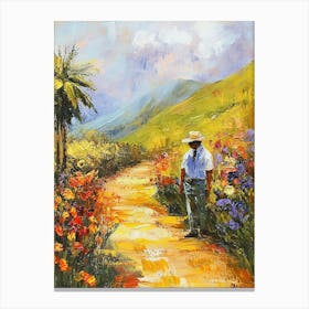 Man In The Garden 'Feel Life' Canvas Print