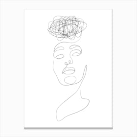 Abstract face line art 4 Canvas Print