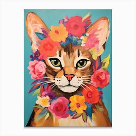 Somali Cat With A Flower Crown Painting Matisse Style 4 Canvas Print