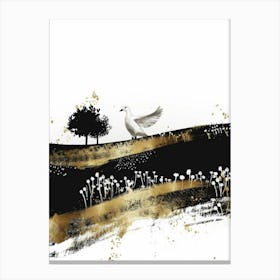 Dove In The Field Canvas Print