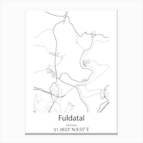 Fuldatal,Germany Minimalist Map Canvas Print