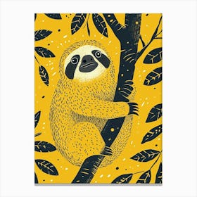 Yellow Sloth 2 Canvas Print