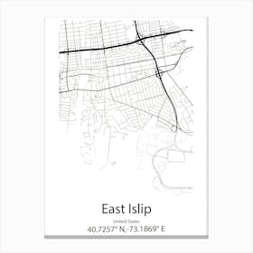 East Islip,United States Minimalist Map Canvas Print