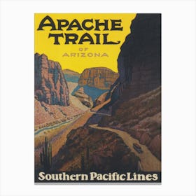 Apache Trail Arizona Vintage Travel Poster Canvas Print