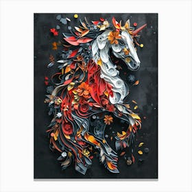 Unicorn Paper Art Canvas Print