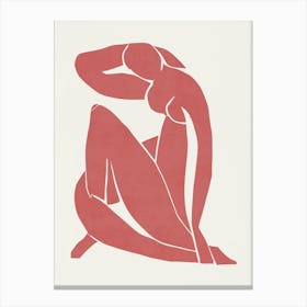 Inspired by Matisse - Woman In Red 01 Canvas Print