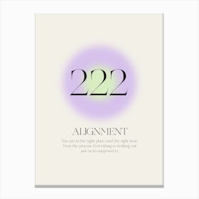 Angel Number 222 Alignment Canvas Print