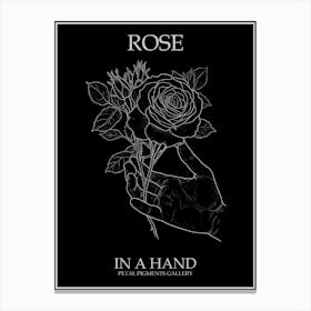 Rose In A Hand Line Drawing 4 Poster Inverted Canvas Print