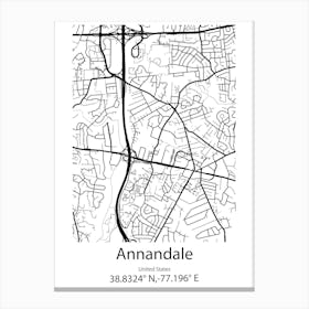 Annandale,United States Minimalist Map Canvas Print