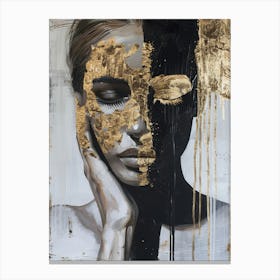 Gold And Black 47 Canvas Print