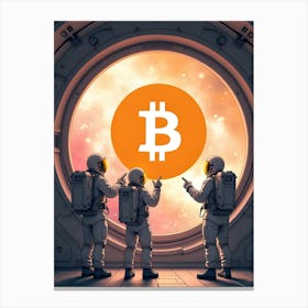 Bitcoin In Space 7 Canvas Print