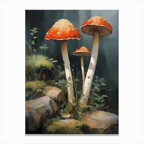 Mushrooms Painting (22) Canvas Print