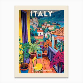 Taormina Italy 4 Fauvist Painting Travel Poster Canvas Print