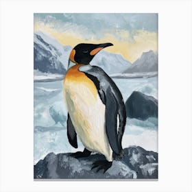 King Penguin Laurie Island Colour Block Painting 1 Canvas Print