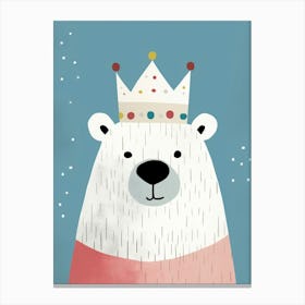 Little Polar Bear 1 Wearing A Crown Canvas Print