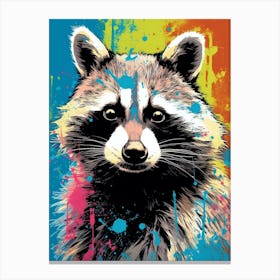 Raccoon Colourful 1 Canvas Print