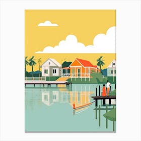 Mauritius 3 Travel Illustration Canvas Print