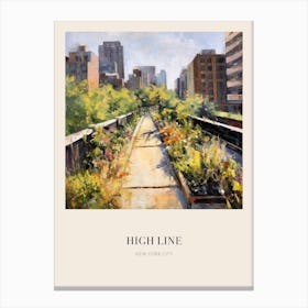 High Line Park New York City 2 Vintage Cezanne Inspired Poster Canvas Print