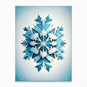 Unique, Snowflakes, Retro Drawing 4 Canvas Print