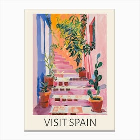 Visit Spain 1 Travel Poster Canvas Print