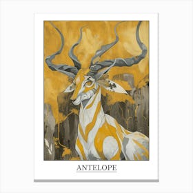 Antelope Precisionist Illustration 3 Poster Canvas Print