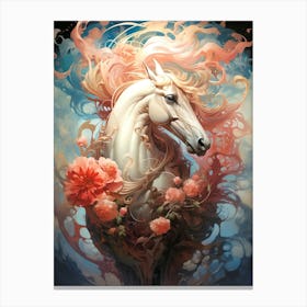 Horse With Flowers Canvas Print