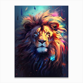 Lion Art Painting Digital Style 1 Canvas Print