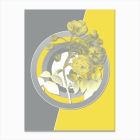 Vintage Adelia Aurelianensis Botanical Geometric Art in Yellow and Gray n.211 Canvas Print