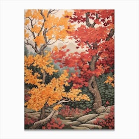 Bigtooth Aspen 1 Vintage Autumn Tree Print  Canvas Print