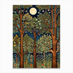 Forest At Night Canvas Print