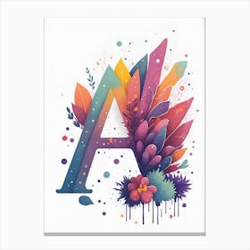 Colorful Letter A Illustration 25 Canvas Print