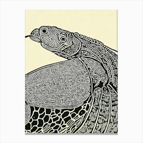 Slipper Lobster Linocut Canvas Print