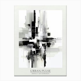 Urban Pulse Abstract Black And White 6 Poster Canvas Print
