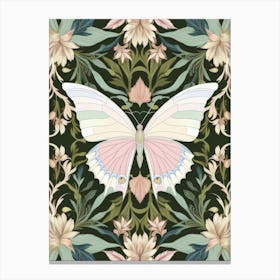 Floral Pattern With Butterflies Style William Morris Canvas Print