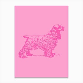 Pink Cocker Spaniel Minimalist Canvas Print