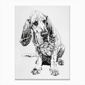 Basset Hound Dog Line Sketch Canvas Print
