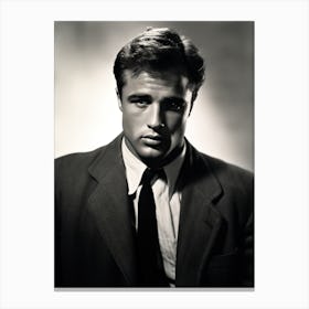 Black And White Photograph Marlon Brando 1 Canvas Print