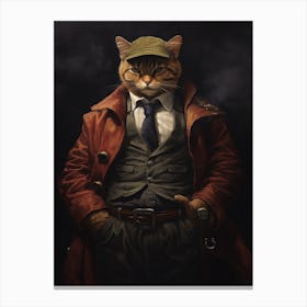 Gangster Cat Highlander Canvas Print