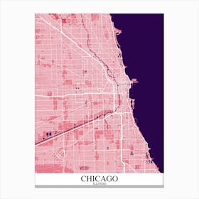 Chicago Illinois Pink Purple Canvas Print