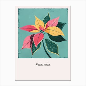 Poinsettia 1 Square Flower Illustration Poster Canvas Print