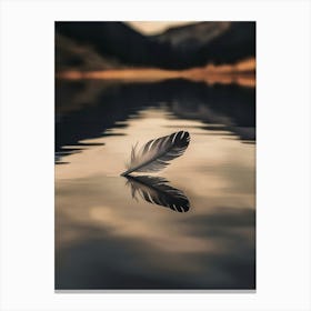 Feather In The Water Canvas Print