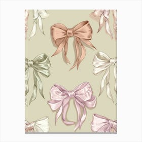Coquette In Sage And Pink5 Pattern Canvas Print