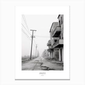 Poster Of Anzio, Italy, Black And White Photo 3 Canvas Print