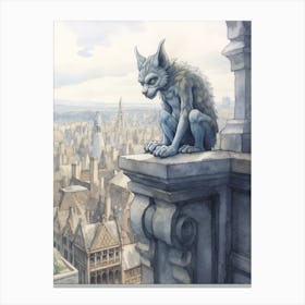 Gargoyle Watercolour In York England Canvas Print