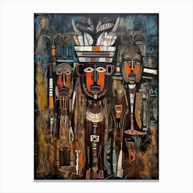 Dancing Shadows: Unveiling the Soul of African Culture Canvas Print