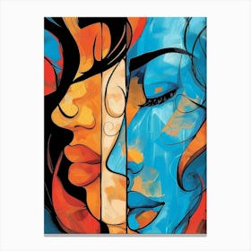 Two Women Face Painting Canvas Print