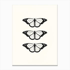 Monarch Butterfly Black and White Canvas Print