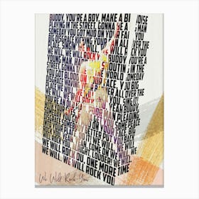 We Will Rock You Lyrics Book Canvas Print