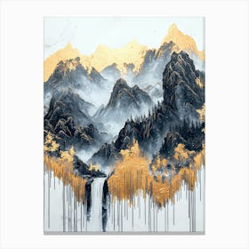 Atlas' Golden Peaks - Luxe Geometrics Canvas Print