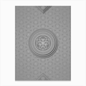 Geometric Glyph Sigil with Hex Array Pattern in Gray n.0107 Canvas Print